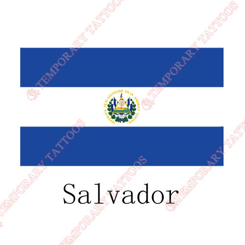 Salvador flag Customize Temporary Tattoos Stickers NO.1970